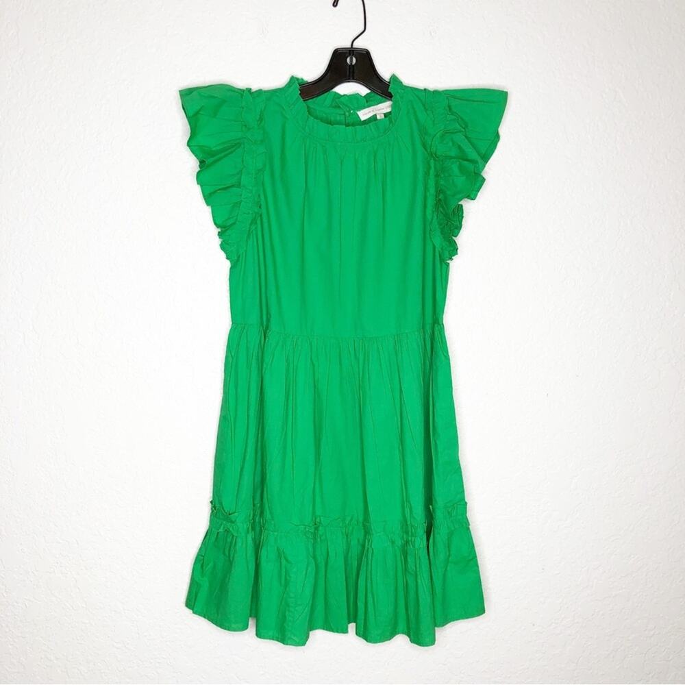 House of Harlow 1960 kelly green ruffle trim dress size Small NWT